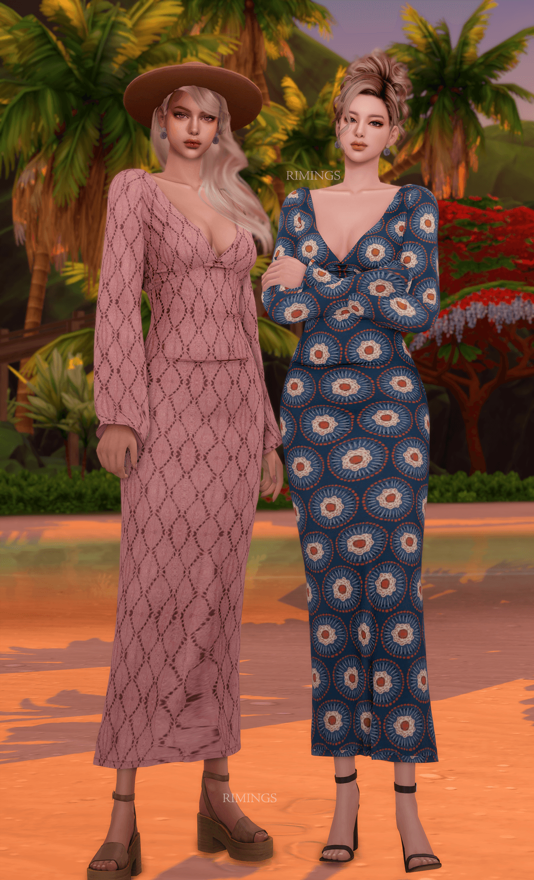 Галерея мода Платье Boho Patternd Midi Dress & Earring #2